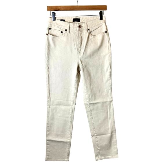 Talbots Jeans Off White Womens 2 Modern Ankle Minimalist Stretch Boho Western - Picture 1 of 12